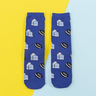 Chaussettes donuts pour femmes + Fruits / Banane / Avocat / Citron / Oeuf / Cookie / Beignet