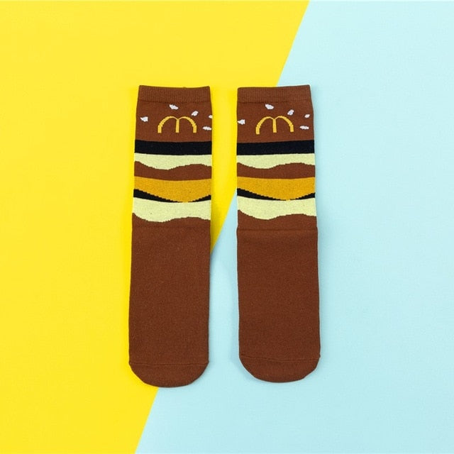 Chaussettes donuts Femmes Dessin : Fruit / Banane / Avocat / Citron / Oeuf / Cookie