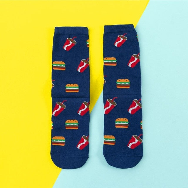 Chaussettes donuts Femmes Dessin : Fruit / Banane / Avocat / Citron / Oeuf / Cookie