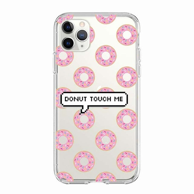 Coque téléphone Frites/Donuts/Pizza: étui souple pour iPhone 11 7 X 8 6 6S Plus 5S