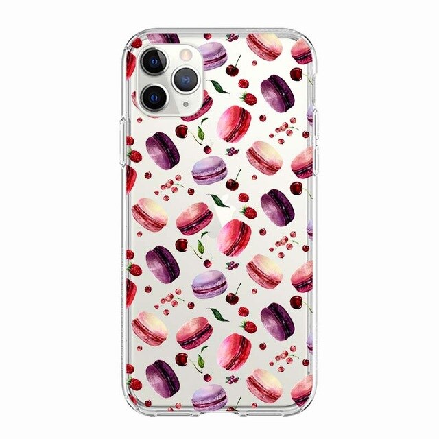Coque téléphone Frites/Donuts/Pizza: étui souple pour iPhone 11 7 X 8 6 6S Plus 5S