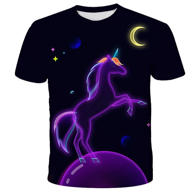 3D Girls Unicorn T-shirt Kids Clothes Donut Unicorn T-shirts for Kids Summer Kids Tops Suit Birthday Gift for Children Clothing